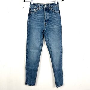 Free People We The Free High Rise Jeans Size 24 / 0 Stone Wash‎ Button Fly